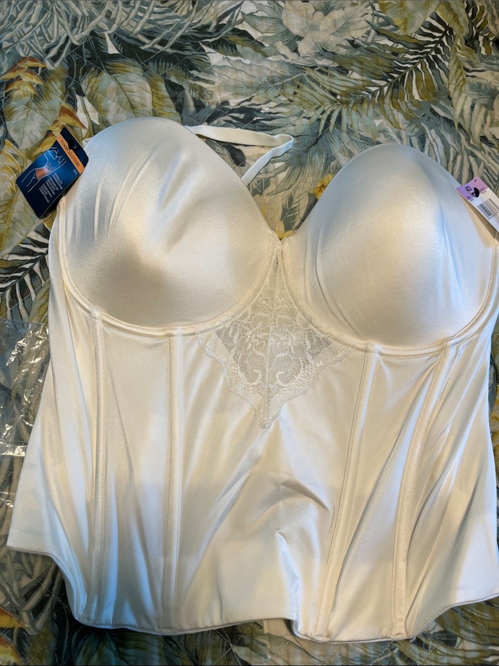 Maidenform Satin Ivory Longline Strapless Bustier